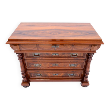 Antique walnut chest of drawers, Northern Europe, circa 1900.