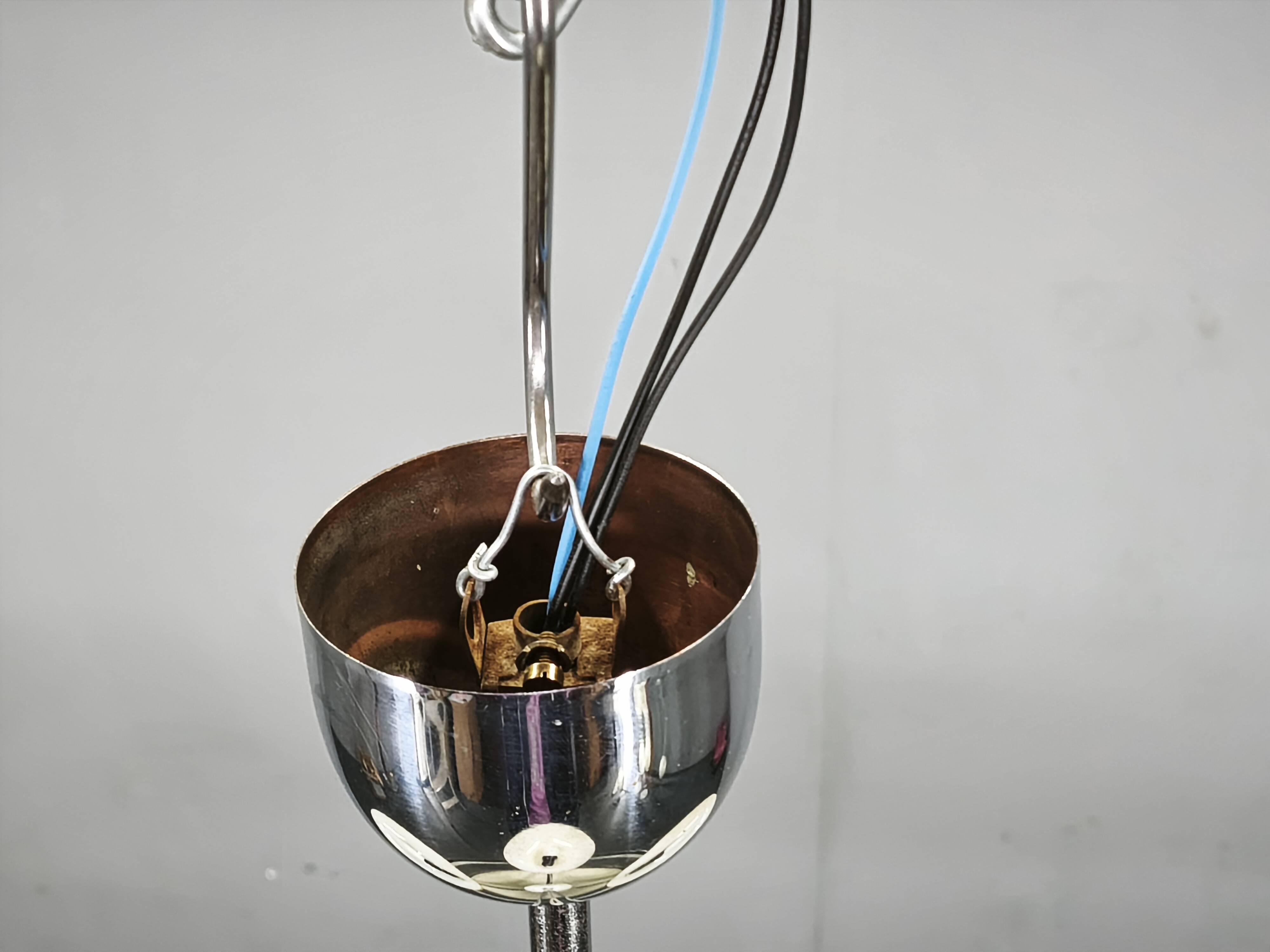 Czech Art Deco Opaline Glass Chandelier, 1940s