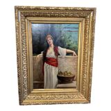 Orientalist painting the lemon merchant oil on panel nineteenth