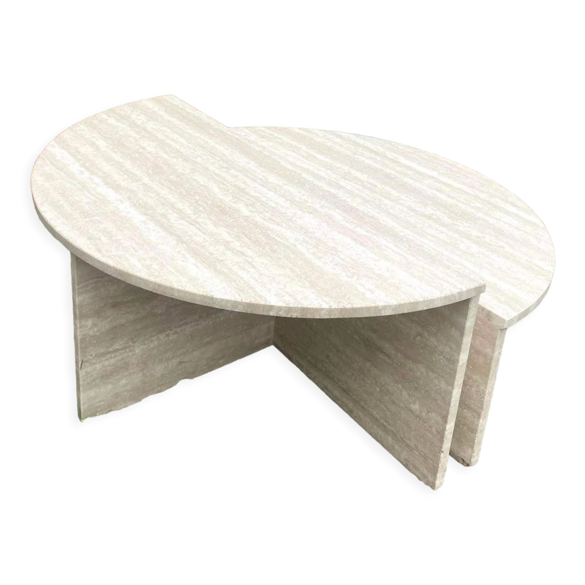Travertine coffee table, round Up&up