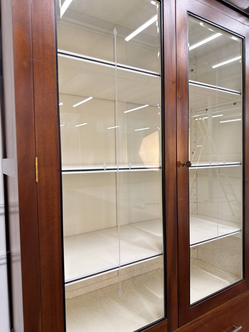 Large Classic English Art Deco Bookcase Library Cabinet