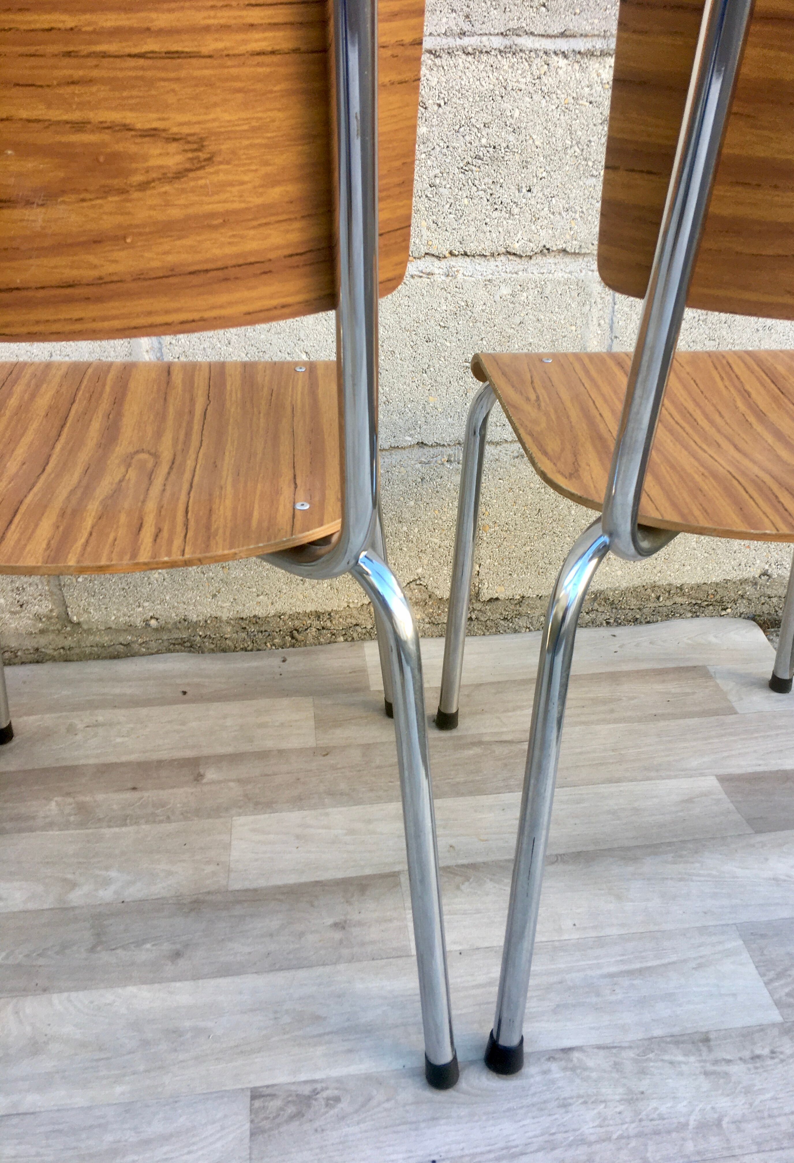 Set of 4 retro chairs in formica