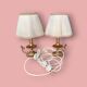 Pair of bedside or side fish lamps in gilded brass