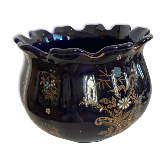 Indigo ceramic vase