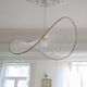 Curved rattan and rope pendant light