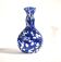 Vintage biot vase in double blown blue glass, coloured dot, design 2000 signed "arnold biot"