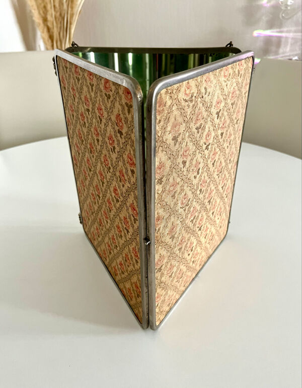 Miroir de barbier triptyque ancien Brot Déposé – miroir au mercure –