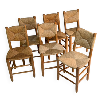 Lot de 6 chaises Charlotte Perriand