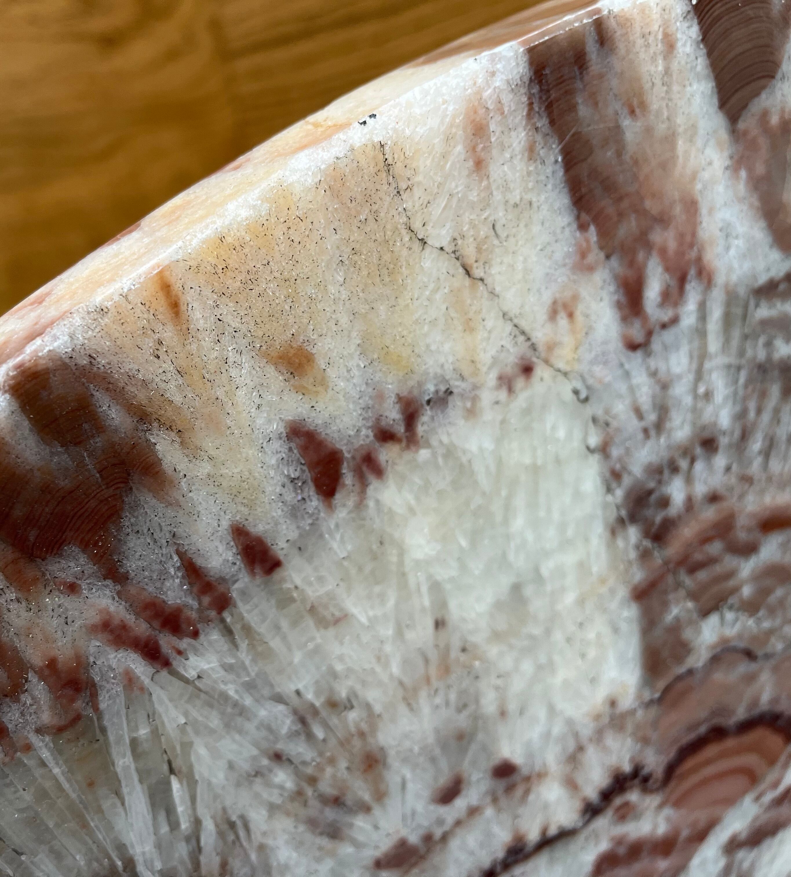 Beautiful coffee table pink marble top