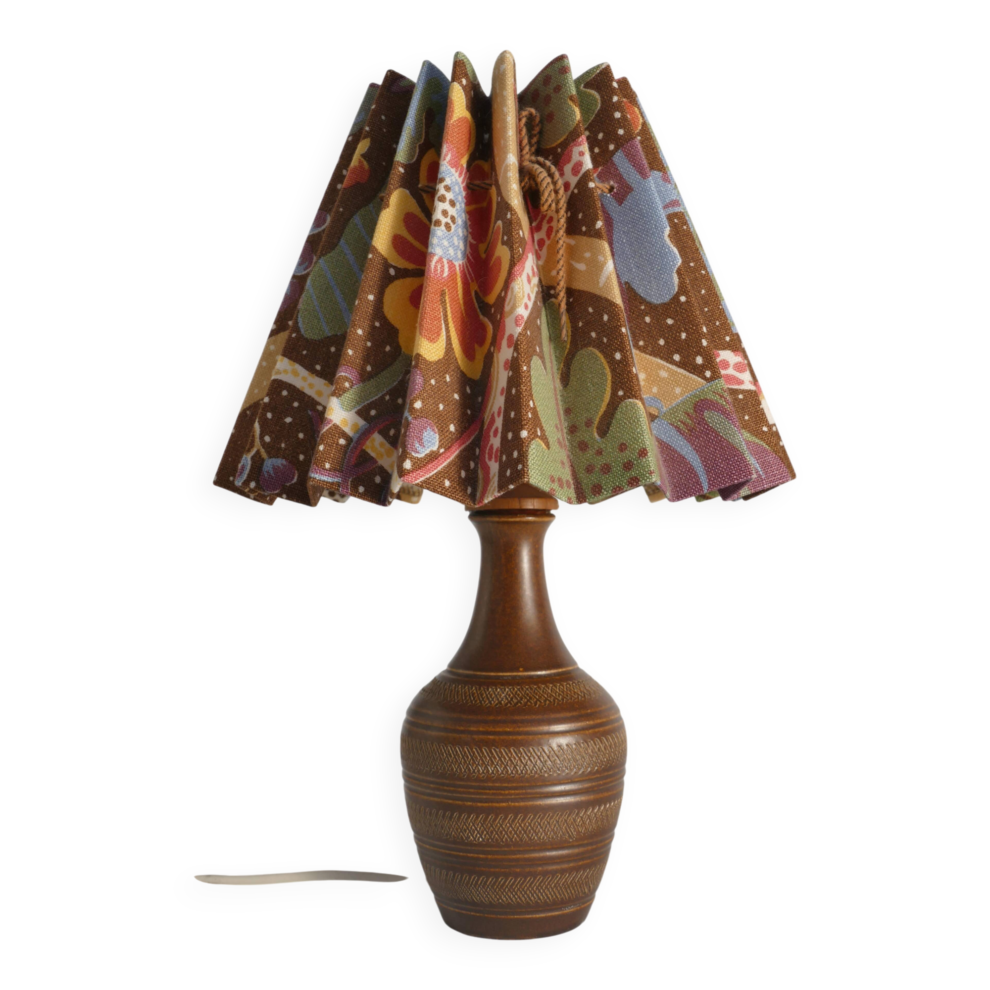 Brown Stoneware Table Lamp, Model number 59617, by Scheurich West Germany 1960s