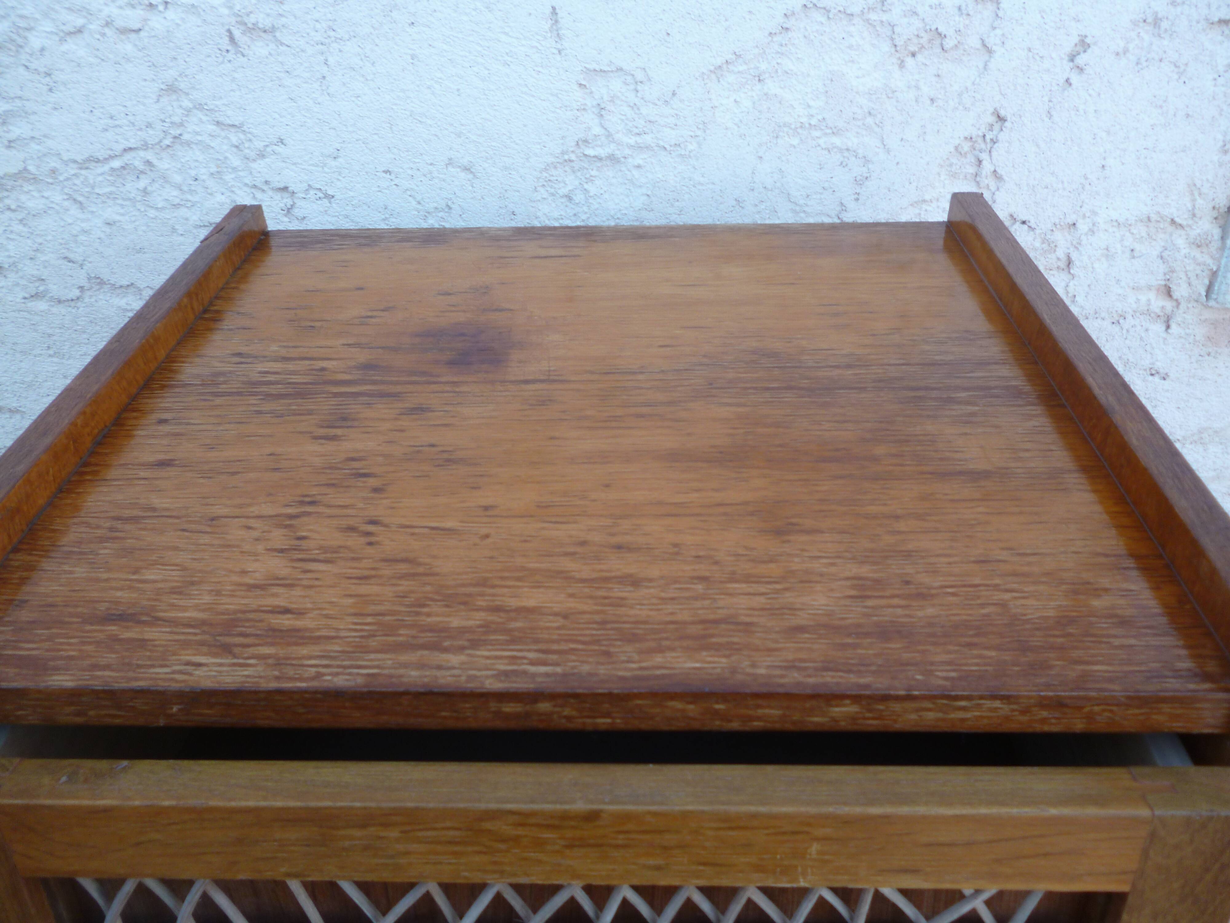 Vintage rattan weekly dresser