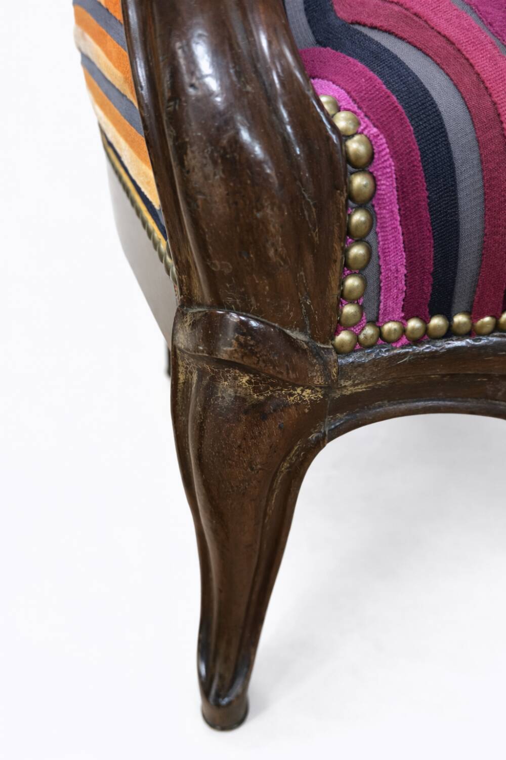 Pair of antique wooden armchairs, Louis-Philippe style.