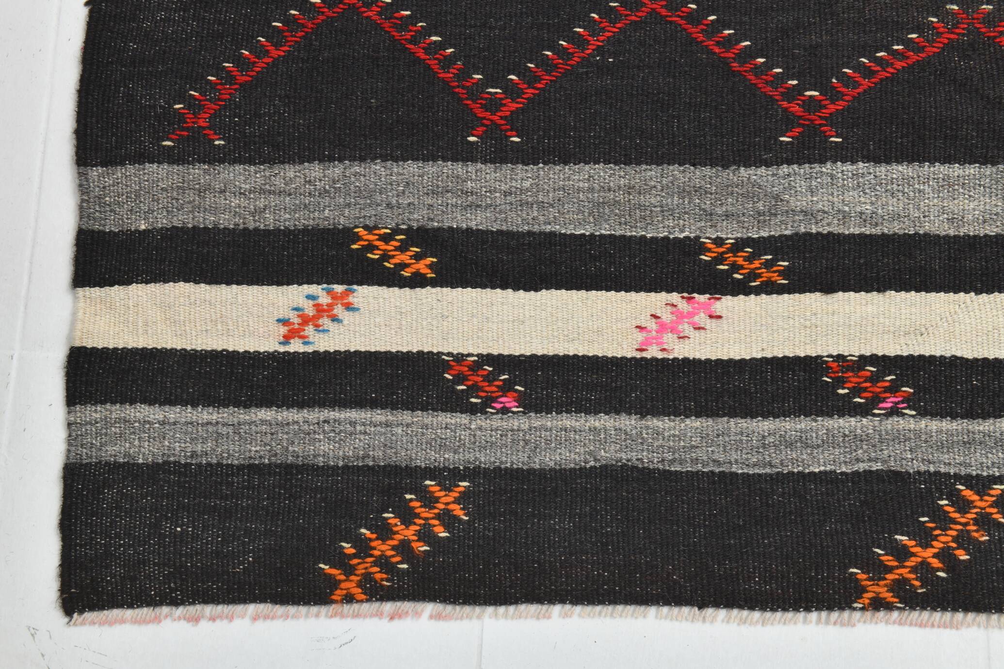 7x10 Contemporary Striped Kilim Area Rug, 204x300Cm
