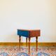 Electric blue vintage bedside
