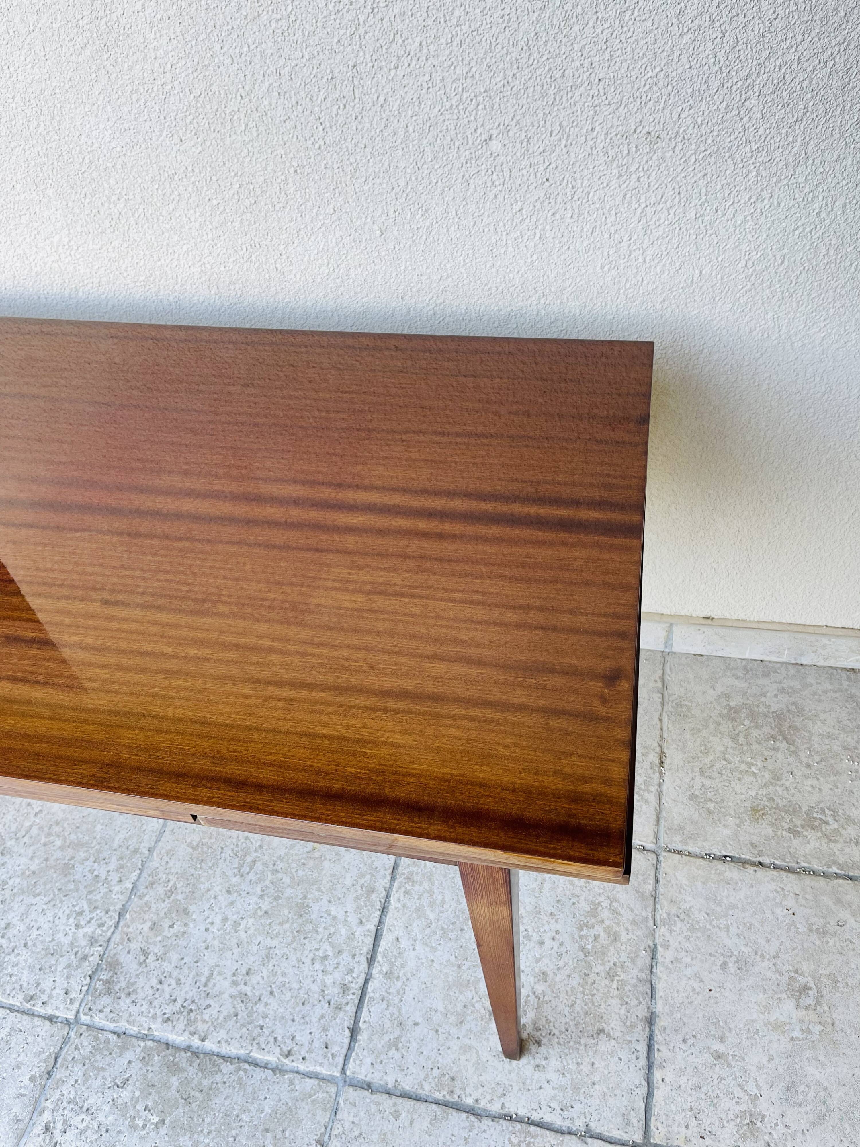 Mahogany dining table with extension cords