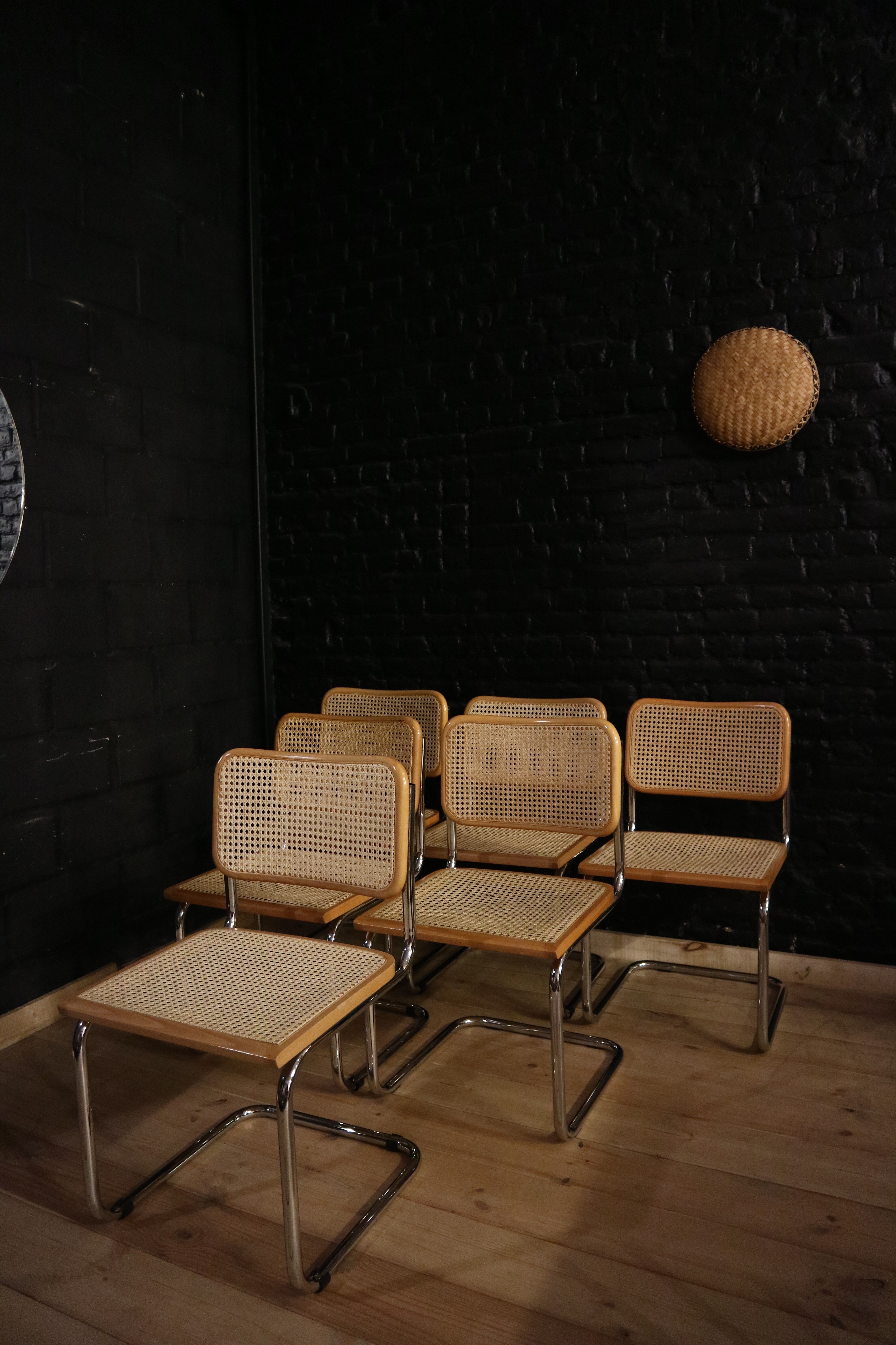 Set of 6 chairs design by Marcel Breuer model B32