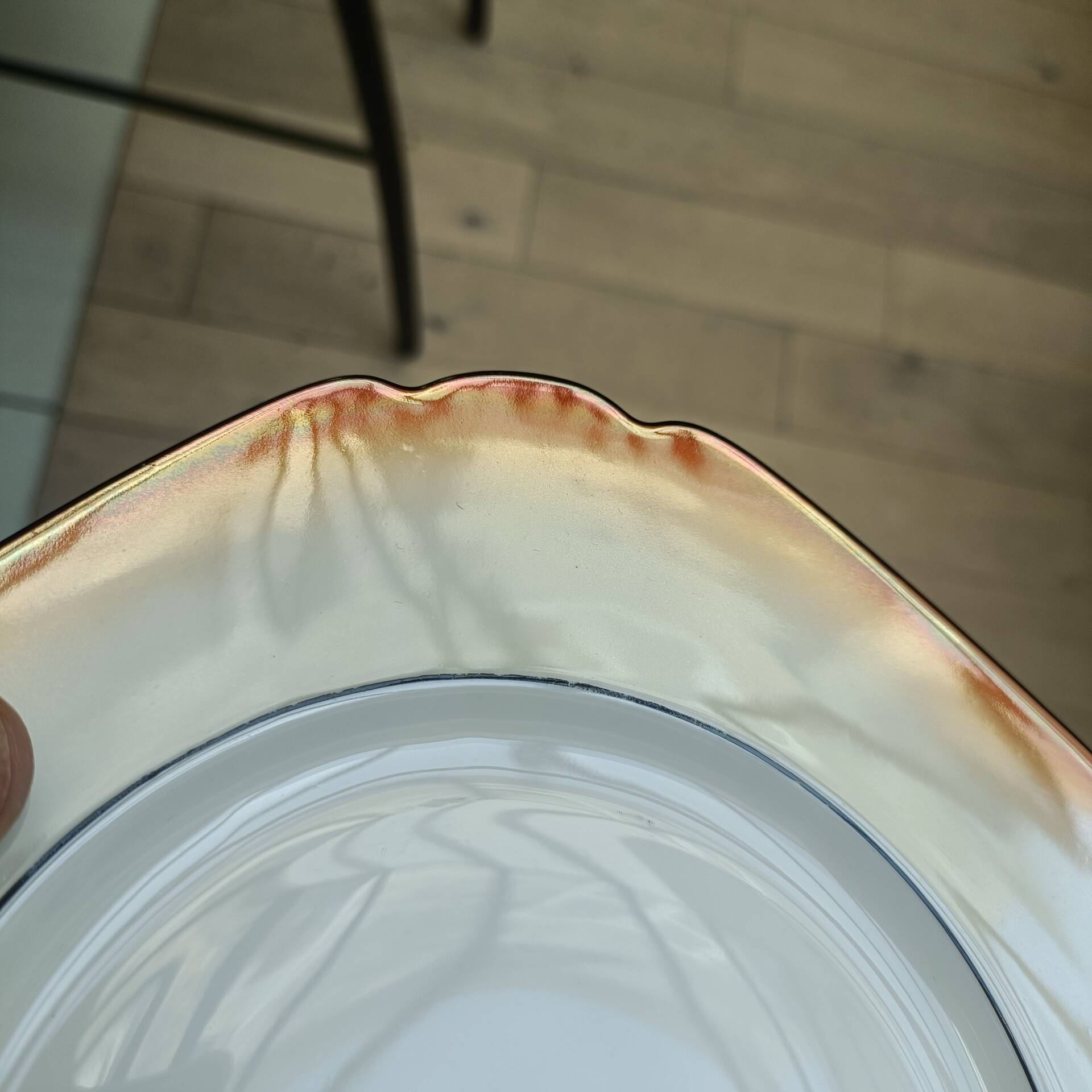 Orange porcelain dessert plates