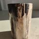Table d'appoint en bois pétrifié noir et blanc - H:40,5cm D:25cm