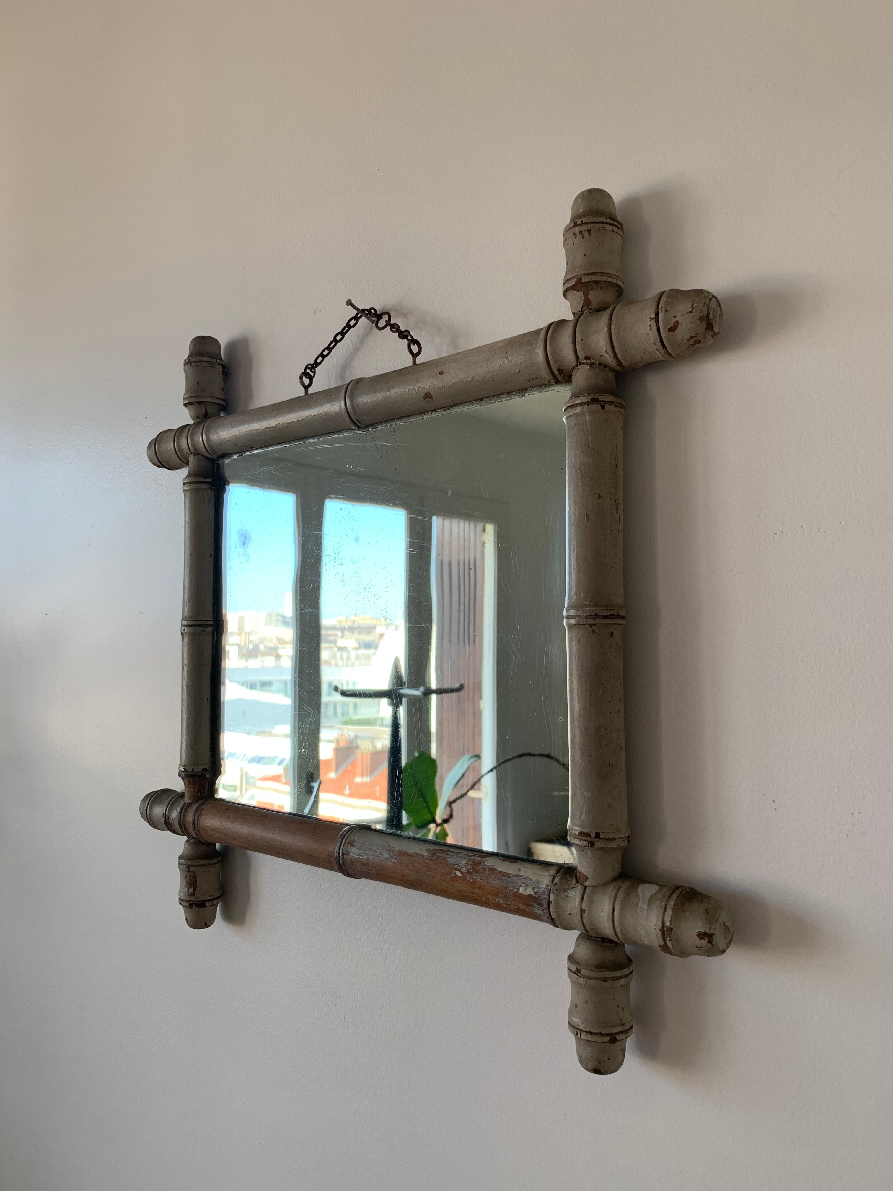Miroir bambou ancien