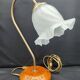 Lampe de bureau Col de cygne en laiton brossé et verre Style Art Nouveau