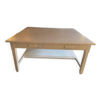 Table patinée blanche