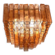 Luxury Italian Amber-Rosè “Squared” Murano Glass Squared Flush Mount