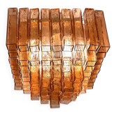 Luxe plafonnier en verre de Murano Amber-Rosé "Carré" italien