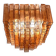 Luxury Italian Amber-Rosè “Squared” Murano Glass Squared Flush Mount