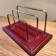 Letter holder sorter mail office leather quilted vintage brass