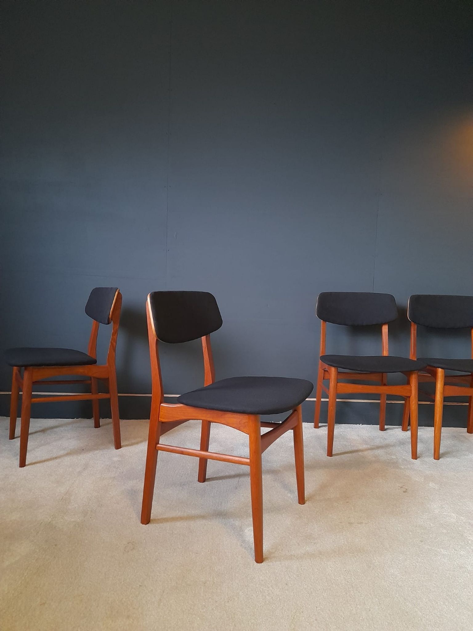 4 Scandinavian chairs by Bundgaard Rasmussen for Thorso Stolefabrik 1960