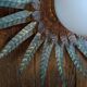 Suspension vintage plafonnier rétro métal doré soleil