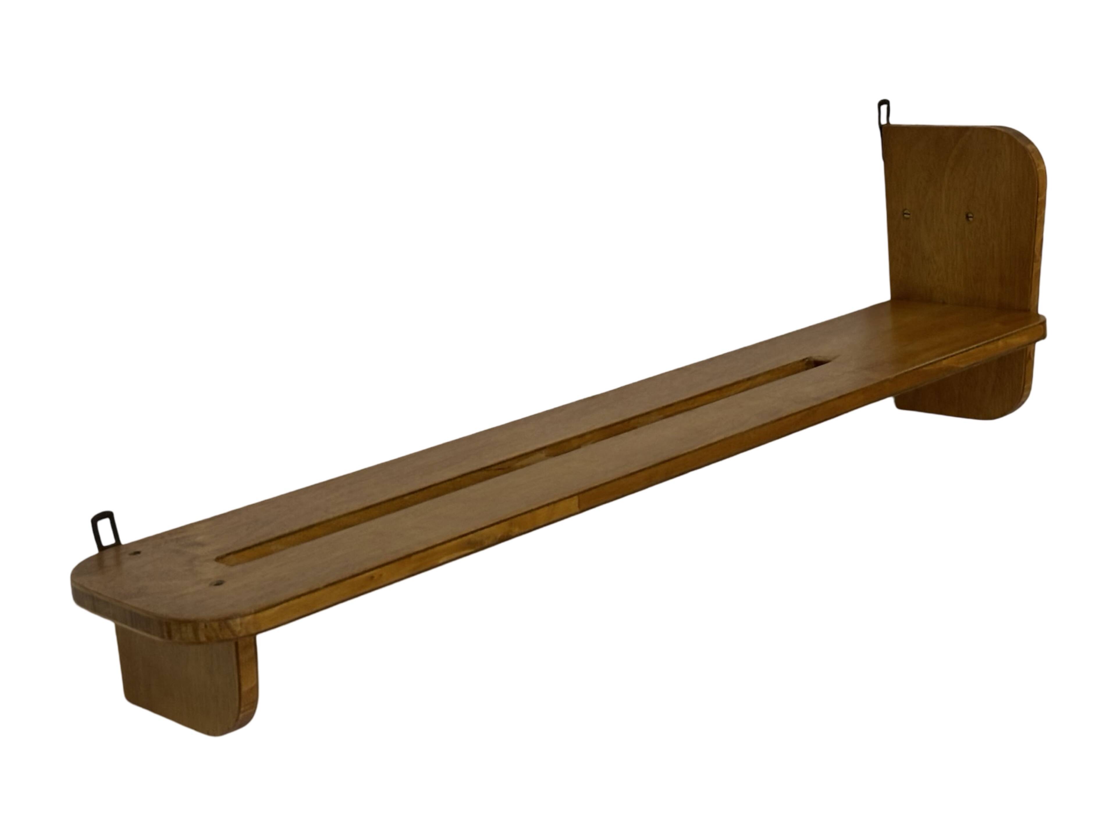 Vintage wooden wall shelve rack bookshelf in wood minimalist
