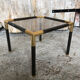 Coffee table tube metal black & gold vintage