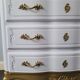 Louis XV style chest of drawers, white and gold