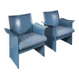 Korium Leather Armchairs by Tito Agnoli for Matteo Grassi, 1970s