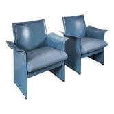 Fauteuils Korium en Cuir par Tito Agnoli pour Matteo Grassi, 1970s
