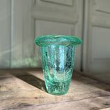 Crackle crystal vase, attributed to Daum Nancy