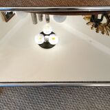 Mirror and chrome 70s glass coffee table