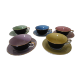 Set of 5 cups and saucers