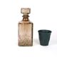 Whisky carafe in brown smoked glass sealed cap