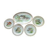 Limoges Giraud Porcelain Fish Service