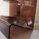 Set de 2 tables de chevets en plexiglas fumé, Design 1970