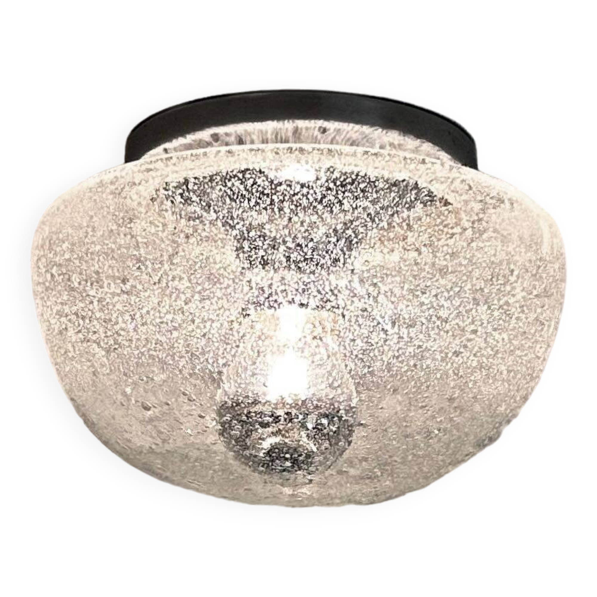 Transparent bubble glass ceiling lamp by peill & putzler, 1970s