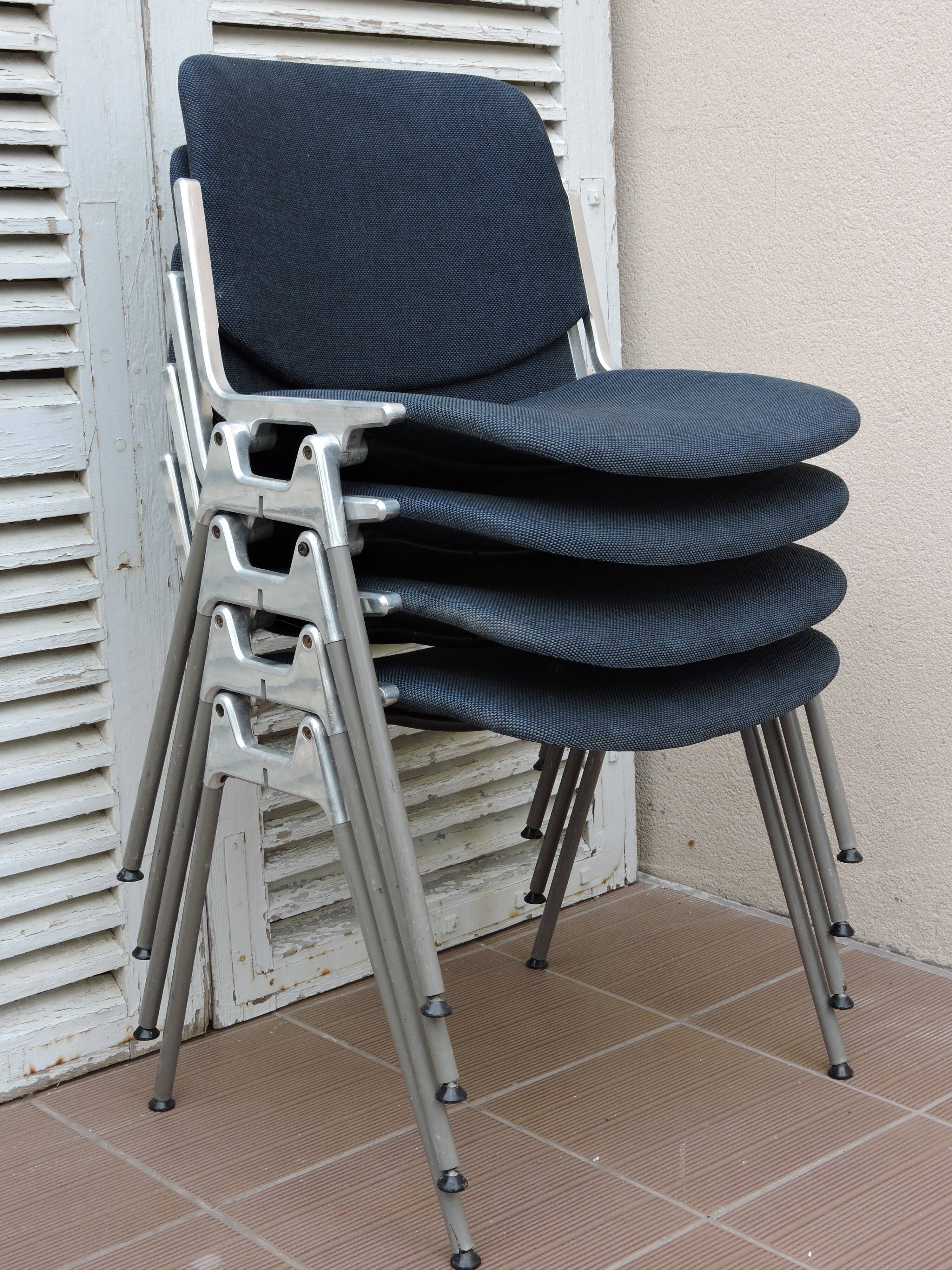 Series of 4 chairs DSC 106 Castelli by Piretti 1972