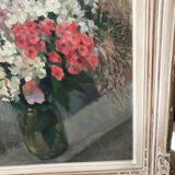 Bouquet de fleurs huile sur carton