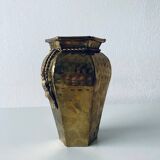 Indian hexagonal brass vase