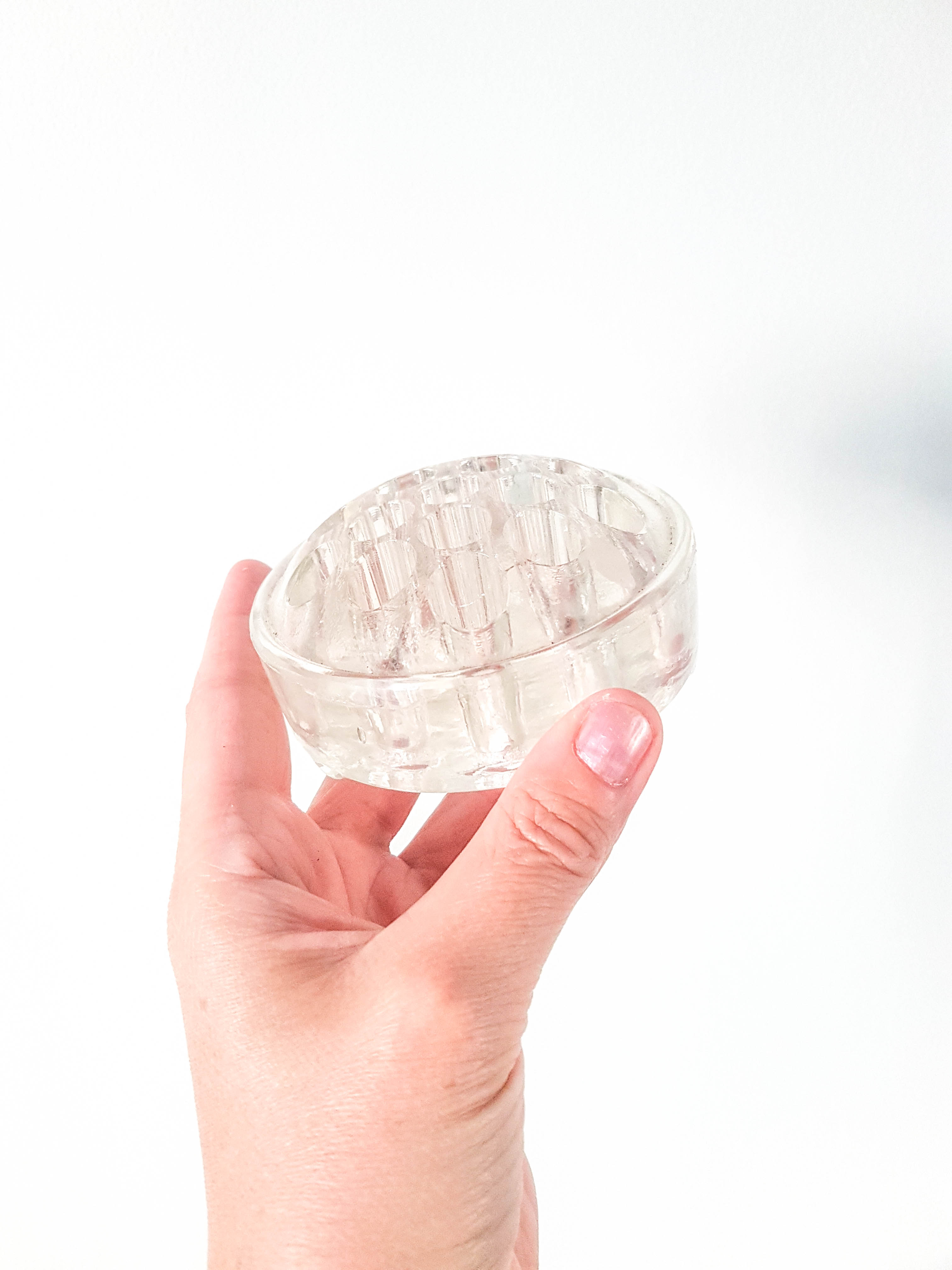 Vintage glass flower pick made in France