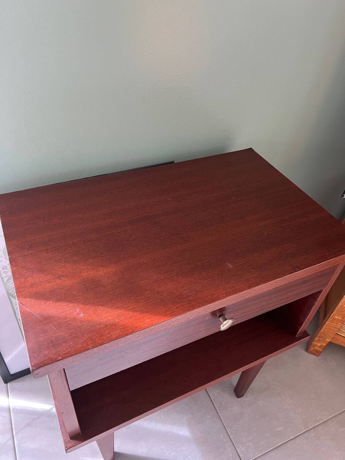 Vintage wooden bedside table