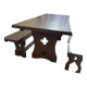 Table de Monastère Anglaise en Chêne Massif et ses 2 Bancs