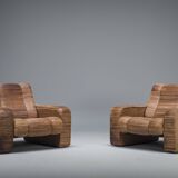 Set of Armchairs in Patchwork Leather by Ernst Lüthy for De Sede